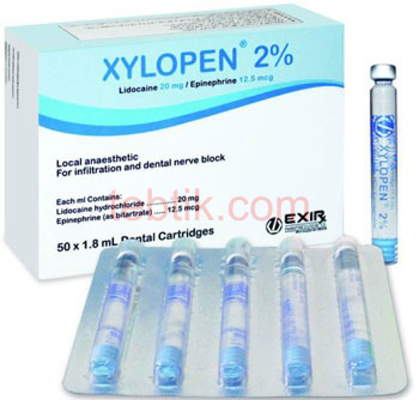 تصویر  کارپول لیدوکائین 2% (زایلوپن) - اکسیر