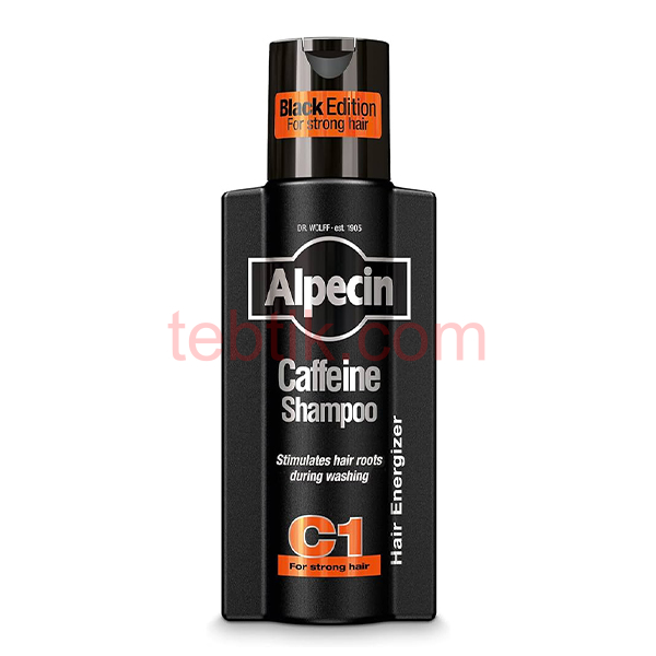 تصویر  شامپو کافئین دار ضدریزش بلک ادیشن مشکی آلپسین سی وان اصل Alpecin Coffein-Shampoo C1 Black Edition 250ml