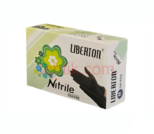 تصویر  دستکش نیتریل لیبرتون مشکی LIBERTON